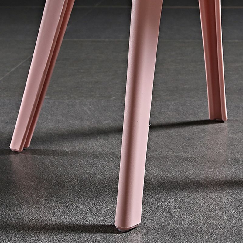 Glam Plastic Frame Dining Armchair Upholstered Fabric Arm Chair