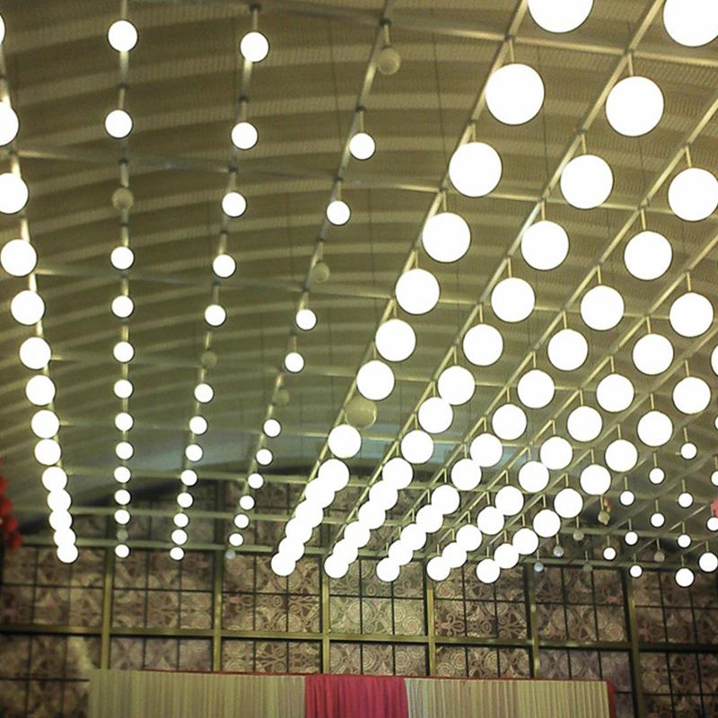 1 Light Round Hanging Ceiling Light Modern Style Glass Hanging Lamp Kit