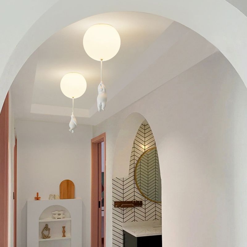 Modern Style Ceiling Lamp Creative Bear Flush Mount Light Fixture
