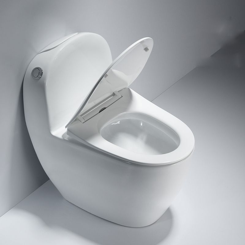 Contemporary Ceramic Toilet Bowl White Floor Mounted Urine Toilet with Seat for Washroom