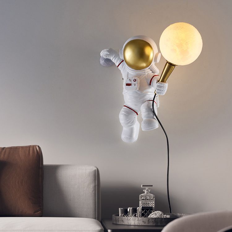 Astronaut Modelado de luces de matriz esféricas Resina creativa 1 luz sonces