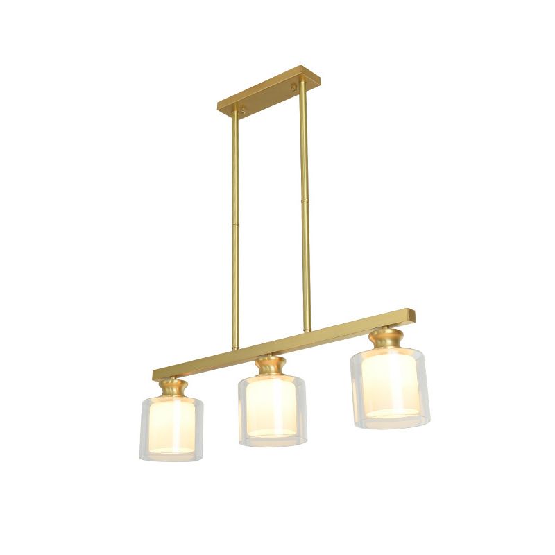 Minimalistisch cilinder eiland verlichtingsarmatuur glazen eetkamer eiland plafondlicht in goud