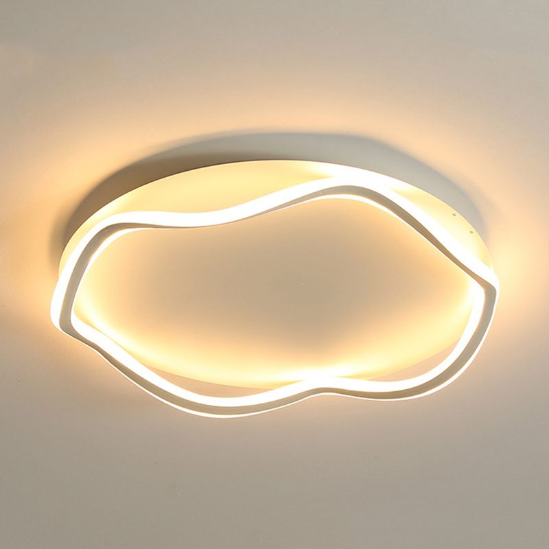 Lámpara circular de montaje en techo, estilo minimalista, luz LED de montaje empotrado en techo de metal