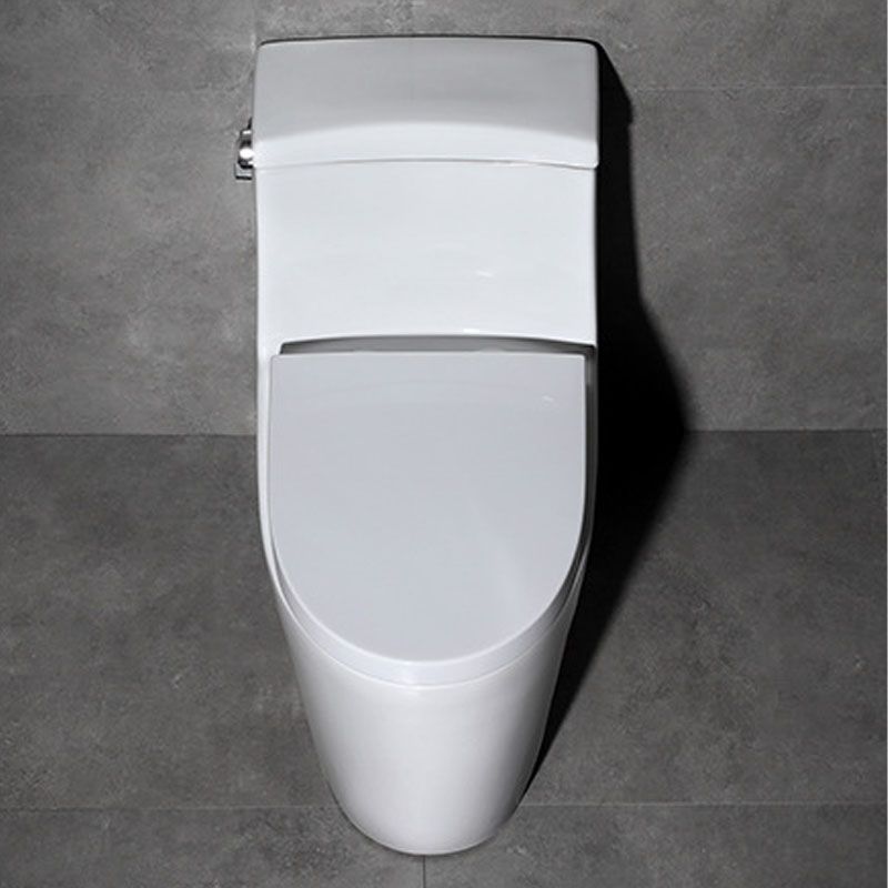 White Ceramic Floor Toilet Elongated One Piece Toilet with Glazed Surface