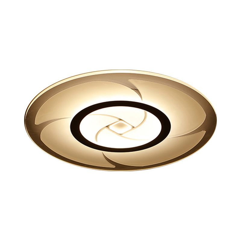 Pinwheel Pattern Disc Thin Ceiling Light Modern Acrylic 16.5"/24.5"/31" W LED White Flush Mounted Lamp in Warm/White Light