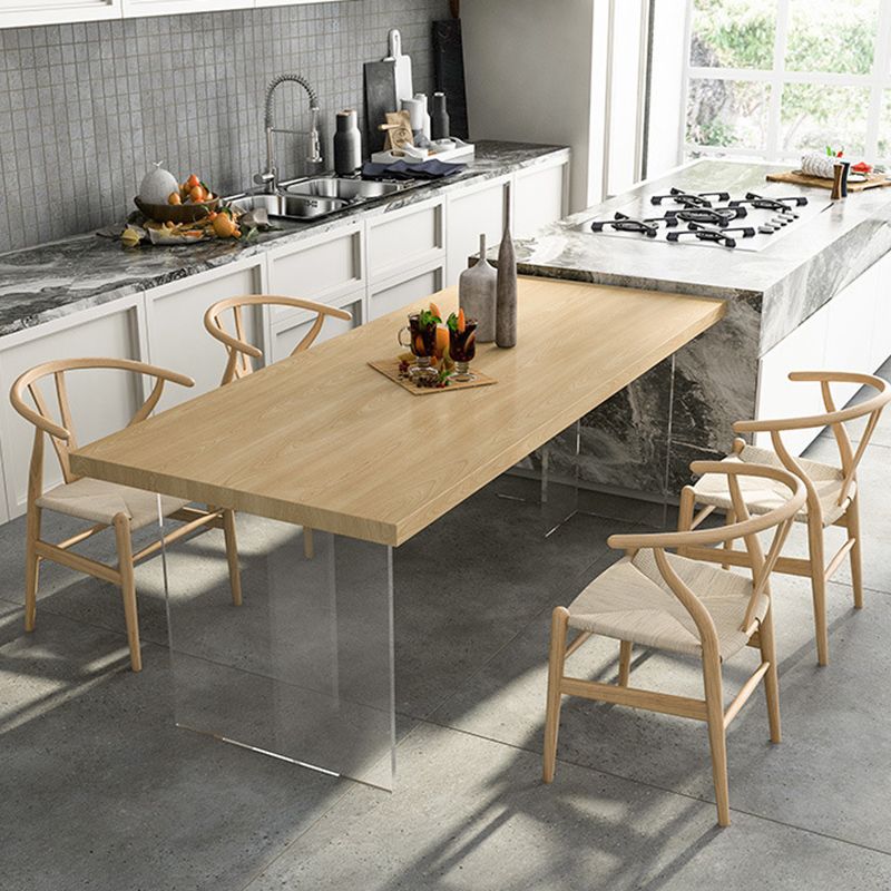 Traditional 1/2/5 Pieces Furniture Solid Wood Rectangle Dining Table Set for Home