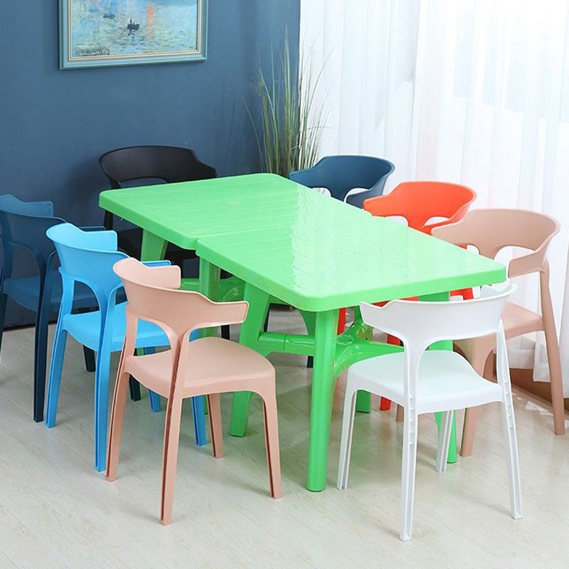Dining Room Armless Chairs Plastic Contemporary Style Chair for Home