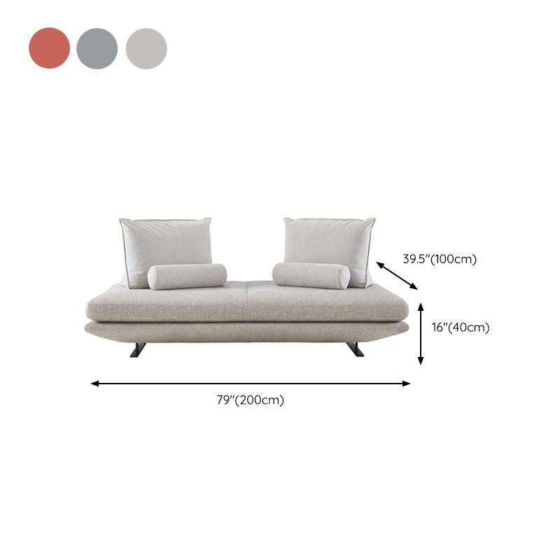 Contemporary Upholstered Solid Color Chaise Chair with Metal Legs