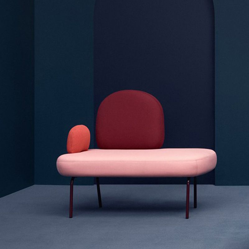 2-seater Standard Sofa Modern Fabric Armless Settee for Living Room