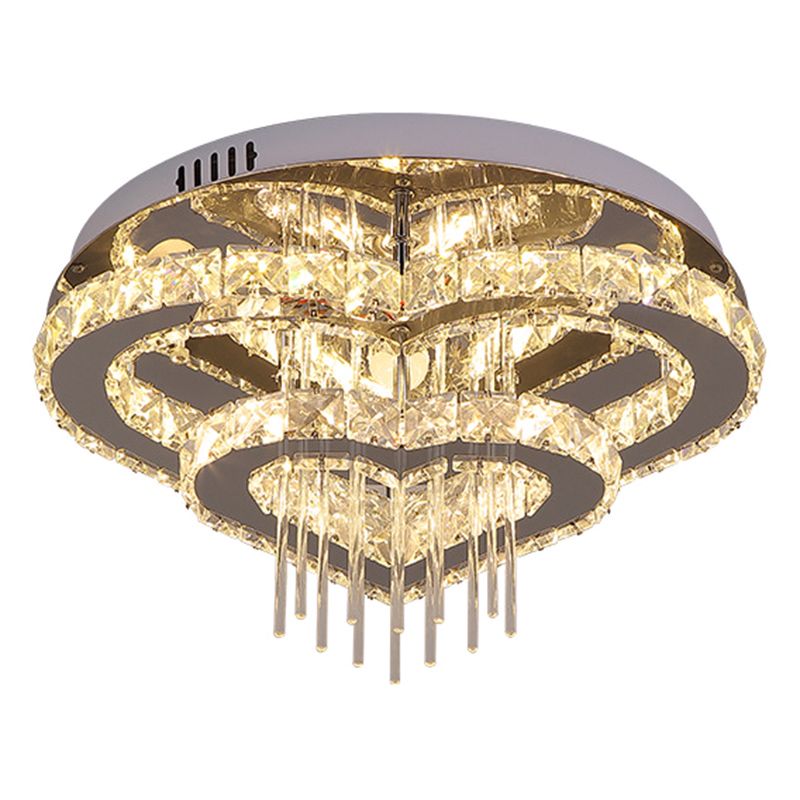 Moderne hartvormige semi-spoel licht licht snijstal slaapkamer led plafondarmatuur in zilver