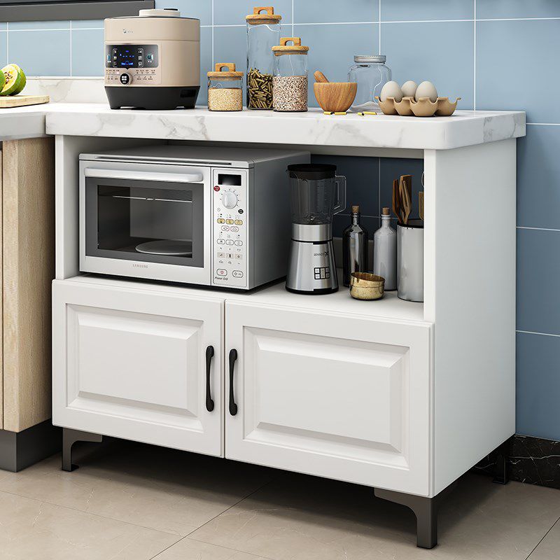 Engineered Wood Sideboard Modern Dining Server with Stone Countertop for Living Room