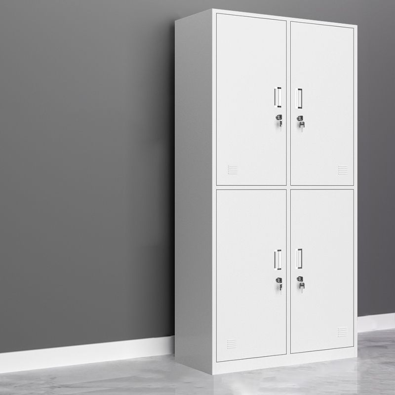 Contemporary Wardrobe White Colour Steel Wardrobe Closet with Doors