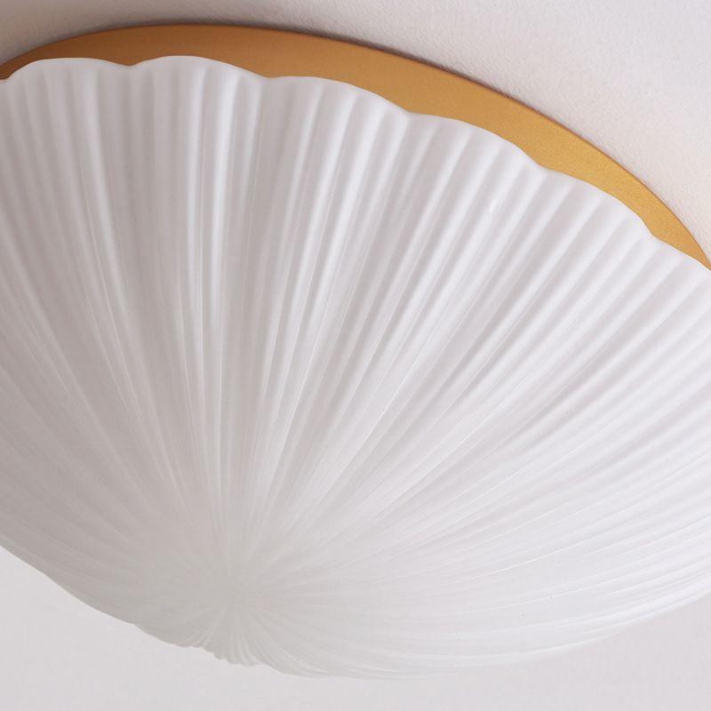 Plafonnier à coque dorée, luminaire de plafond en verre de style moderne