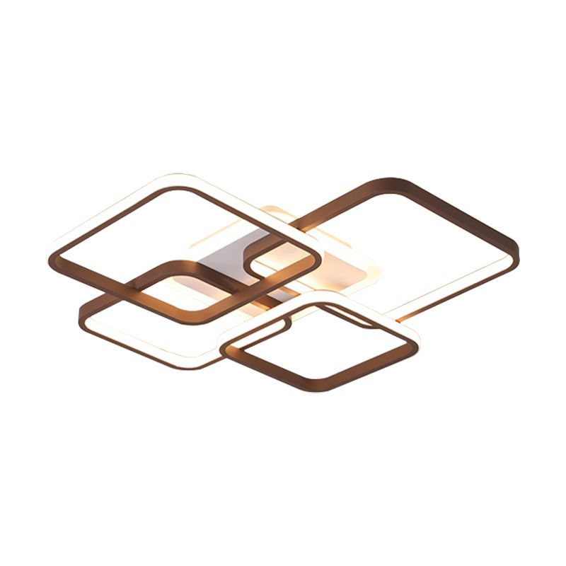 Traverse Flush Light Minimalist Acrylique 4/7 Heads 23,5 "/35.5" Wide Brown Close to Ceiling Lamp in Warm / White Light