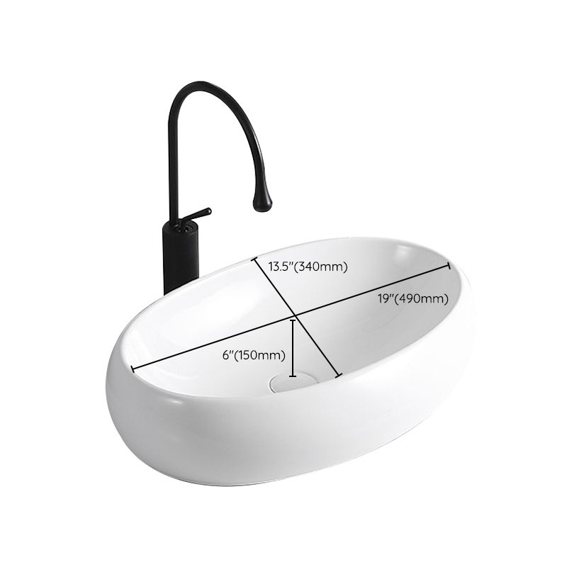 Modern Vessel Lavatory Sink Porcelain Rectangular Vessel Sink(Not Including Faucet)