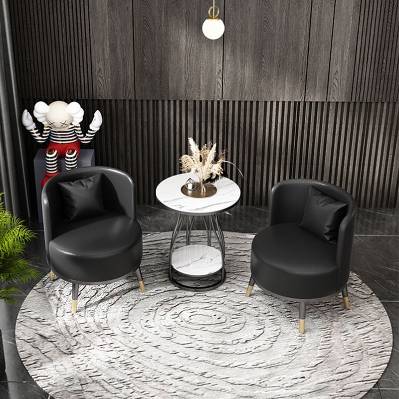Faux Leather Armless Chair 21.65" Wide Chair with Basic Four Leg