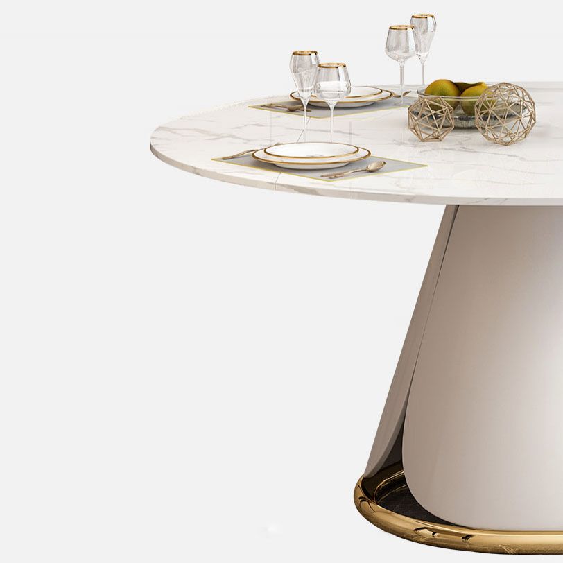 Nordic 1/4/5/7 Pieces Dining Set with Round Table and Leather Chairs Dinette Set