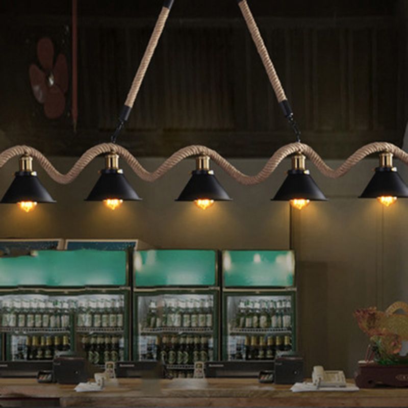 Metal Island Chandelier Light Industrial Black Cage Restaurant Chandelier Light Fixture