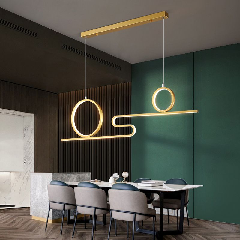 Luces de la isla de forma lineal Luces de estilo contemporáneo 3 accesorios de iluminación colgante de luz