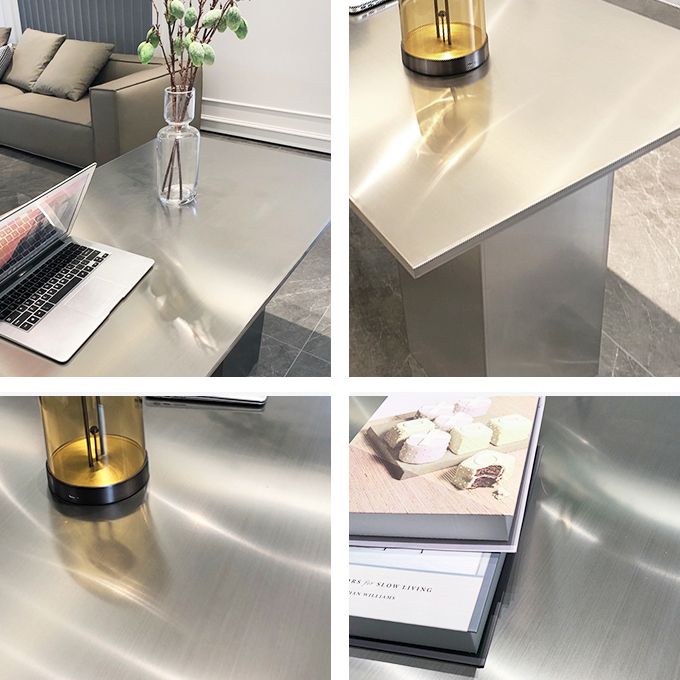 Stainless Steel Dining Table Rectangle Modern Dinner Table for Dining Room