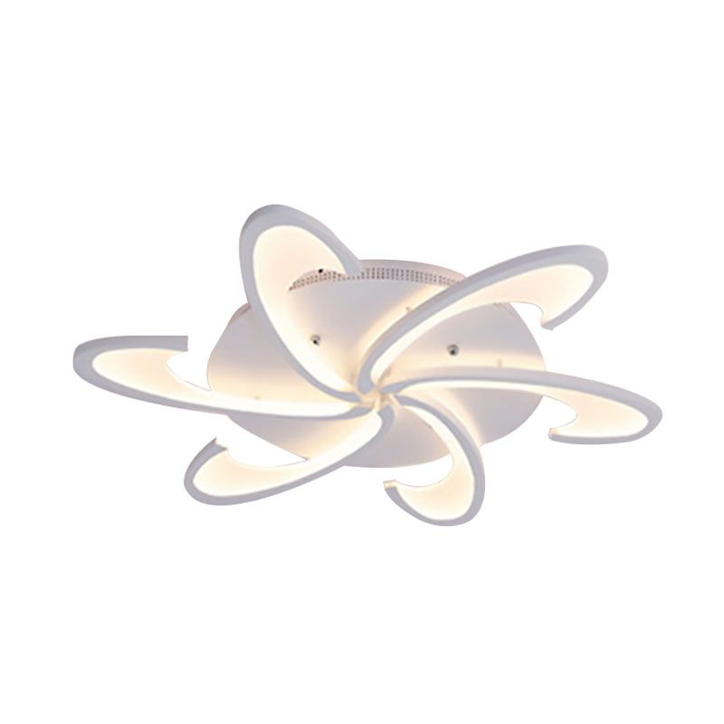 Windmill Flush Ceiling Light Fixture Modern Acrylic 3/6/12-Light Living Room Flushmount Lighting in Warm/White/Natural Light