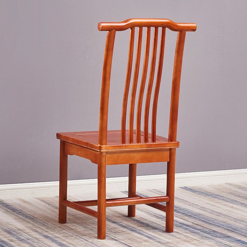 Traditional Style Solid Wood Side Chair Matte Finish Slat Back Dining Chair for Home