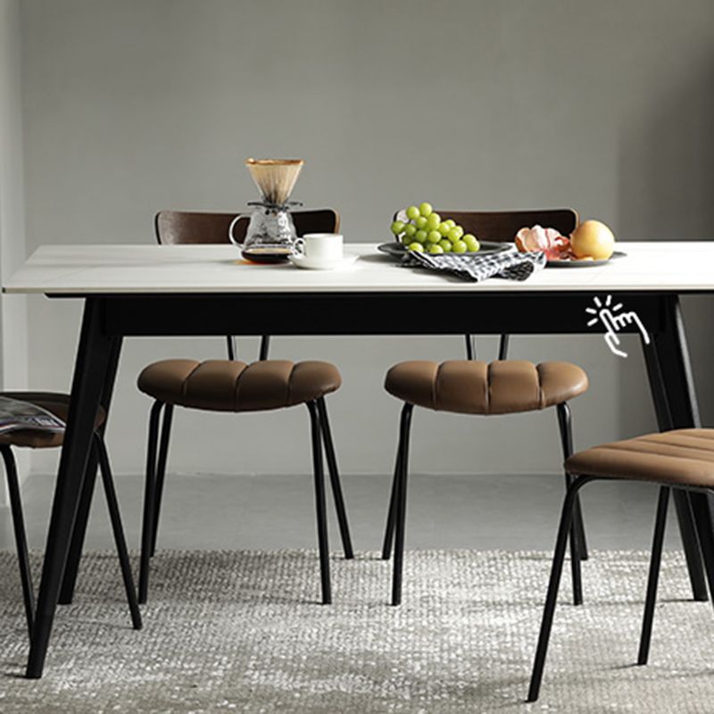 Home Kitchen Industrial Side Chair PU Leather Upholstered Armless Chair