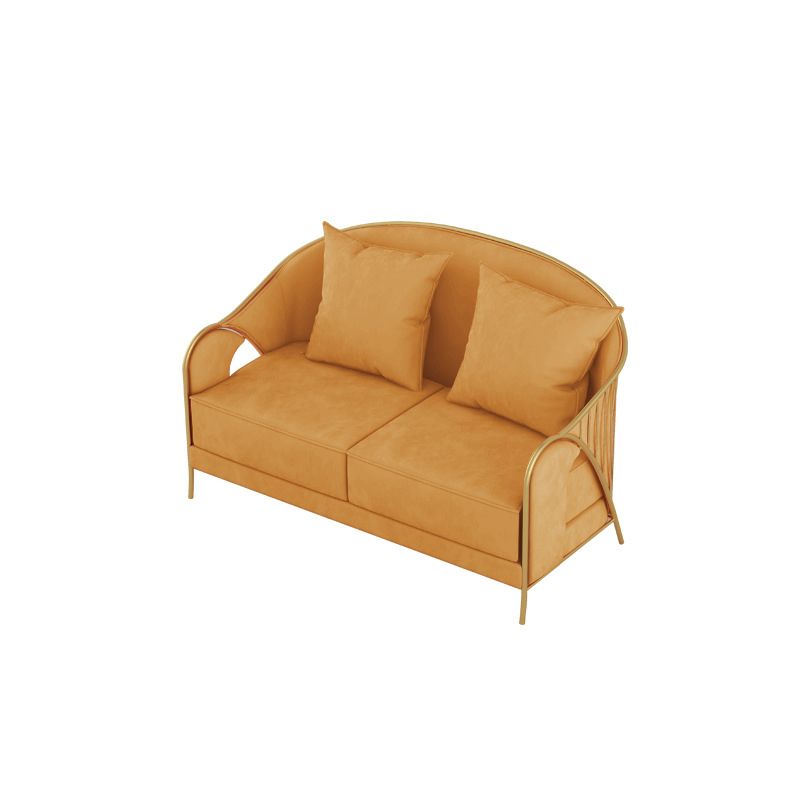 Velvet Sloped Arms Sofa with Tight Back for Living Room 34.65" H