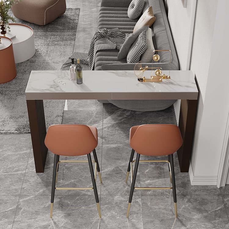 Glam Stone Bar Table Set 1/2/3 Pieces Rectangle Bar table with Upholstered Stools