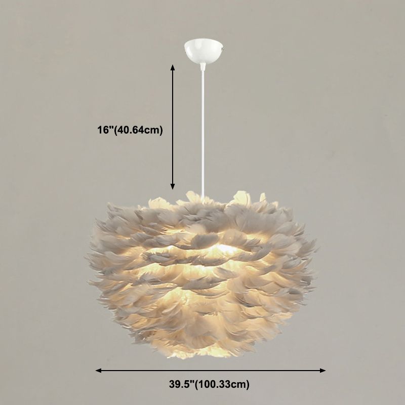 Lampada a sospensione piuma in stile moderno nordico a forma di piuma piuma lampada lampadario appeso per camera da letto