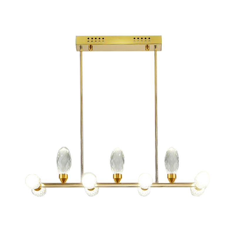 Luz de lámpara lineal de oro Modernismo 11/14 Cabezas LEJ de cristal LED para mesa de comedor, 23.5 "/29.5" Long Long