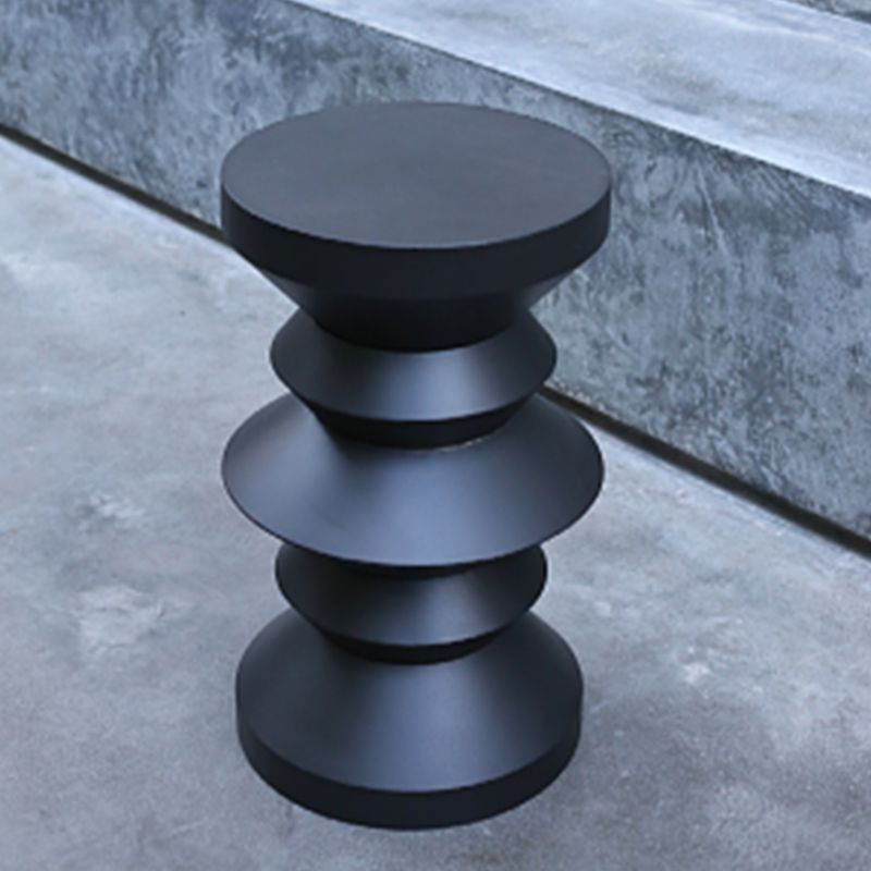 14" Wide Contemporary Corner Table Round Metal Black Side Table