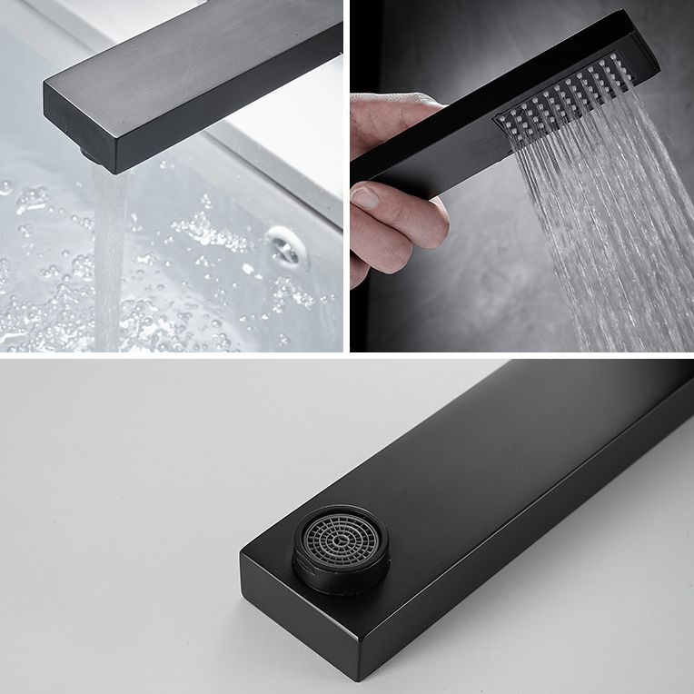 Modern Wall Mounted Metal Tub Filler 3 Holes Swivel Tub Filler Trim