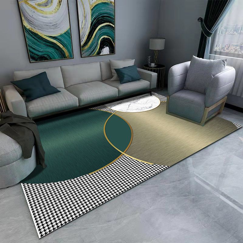 Orange Modern Rug Blending Color Lump Rug Stain Resistant Rug for Living Room