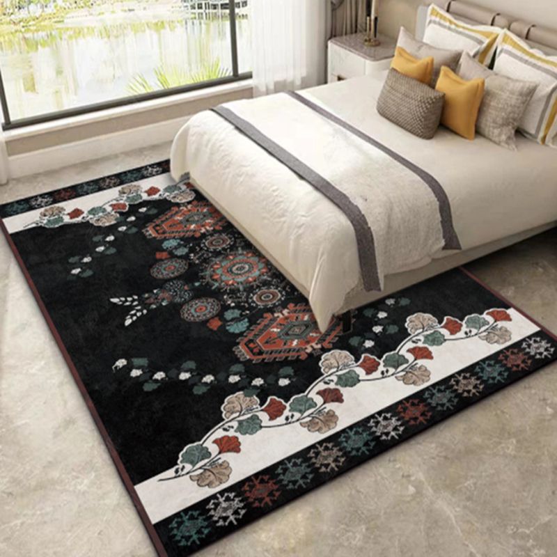 Oranje traditionele tapijten polyester bloemen tapijt wasbaar tapijt voor woonkamer