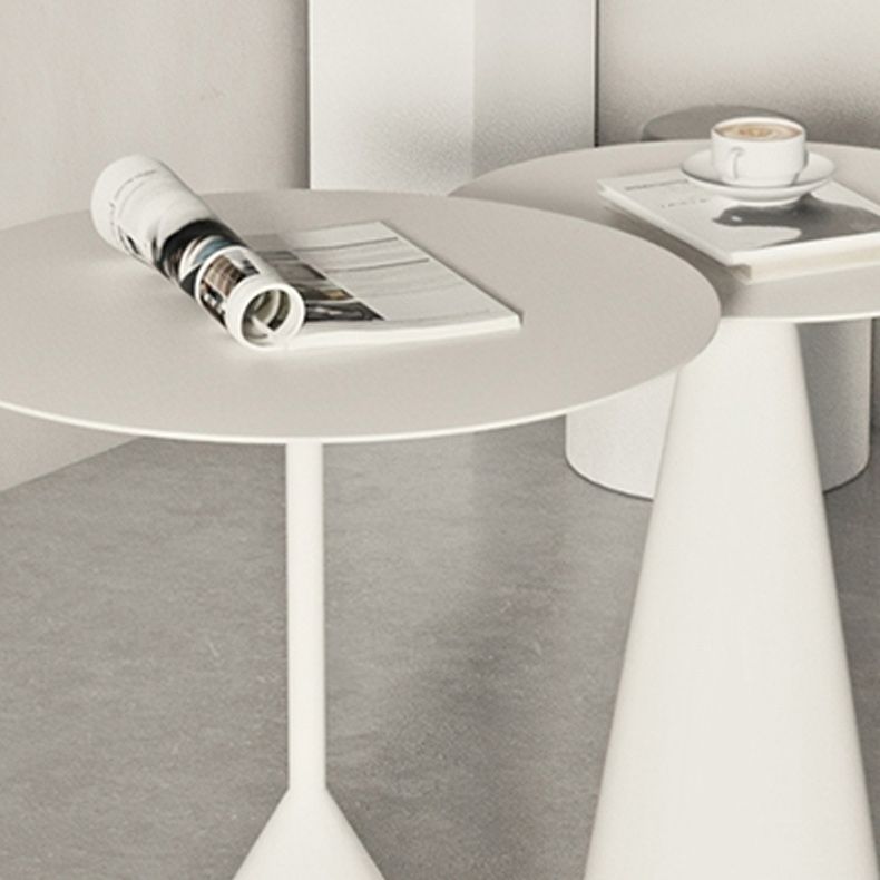 Iron 2 Piece Bunching Tables with Round Top and Pedestal Base
