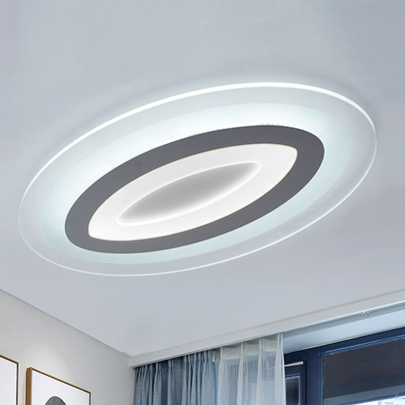 Acrylic Oval Ceiling Light Fixture Modern LED Flush Mount Lamp in Warm/White, 23"/27"/34.5" Wide