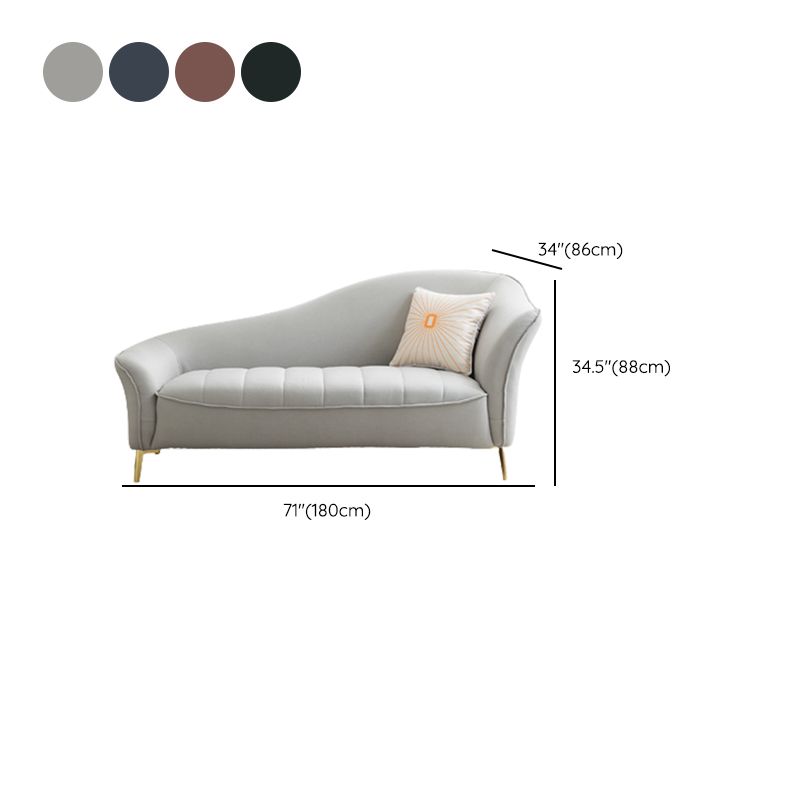 Glam with Arms Chaise Flared Arms with Legs for Bedroom Living Room
