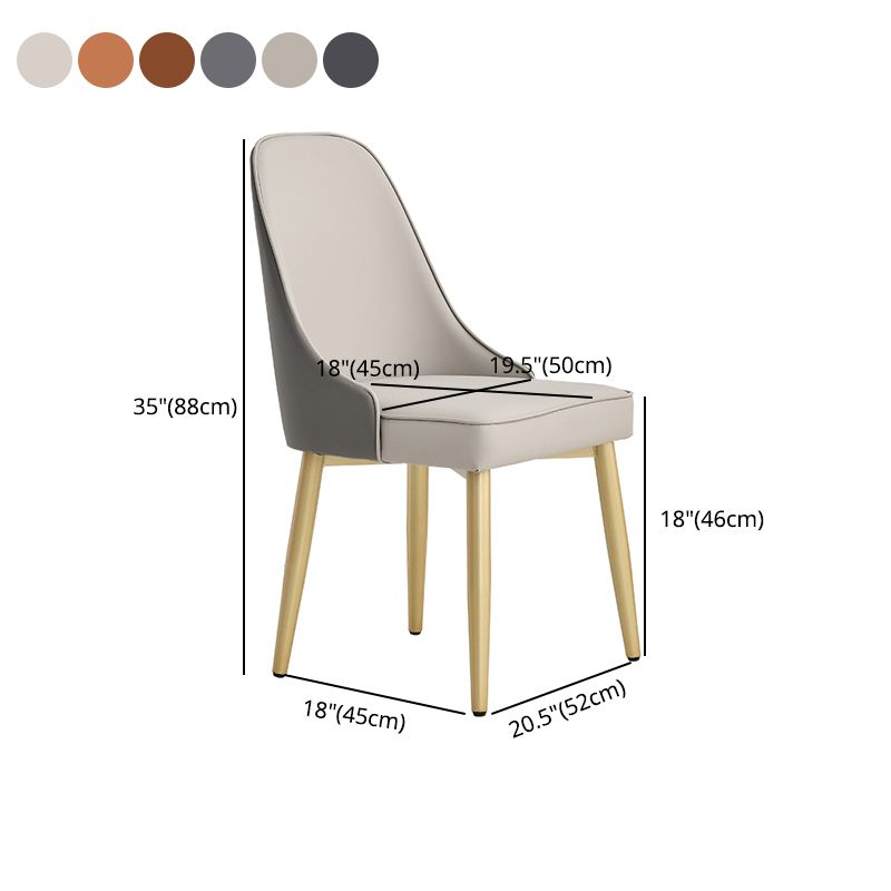 Metal de estilo nórdico que cena la tela tapizada silla sin brazos que cena la silla lateral