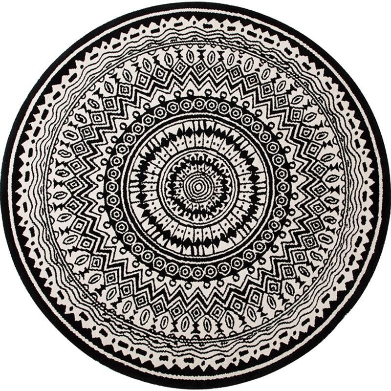 Ethnic Decoration Rug Multi Color Geometric Patterned Indoor Rug Pet Friendly Stain-Resistant Easy Care Carpet