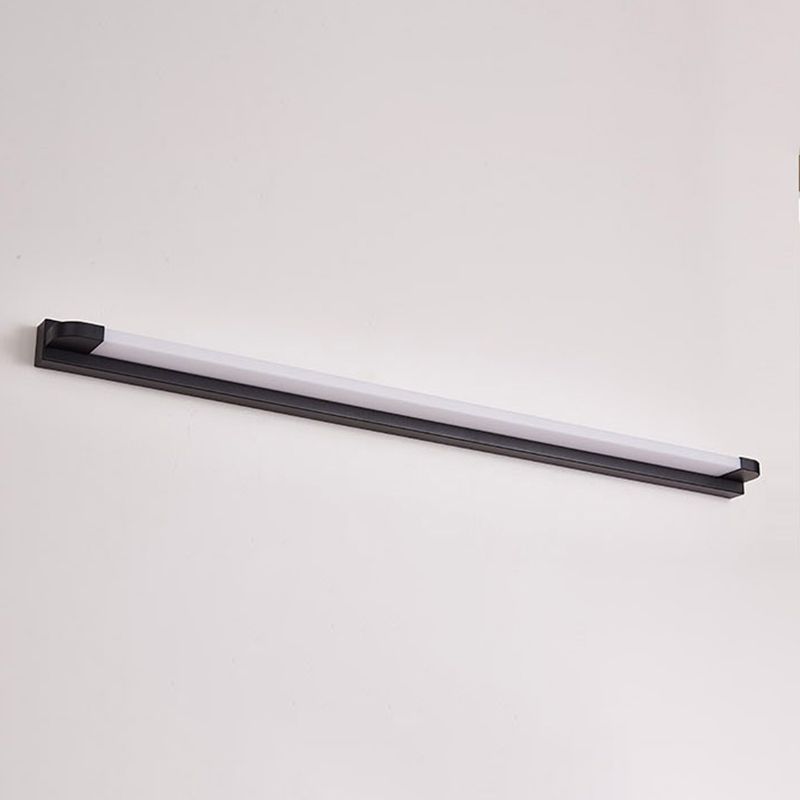 Metal Linear Shade Wall Sconce Modern Style 1-Light Mirror Wall Mount Light Fixture