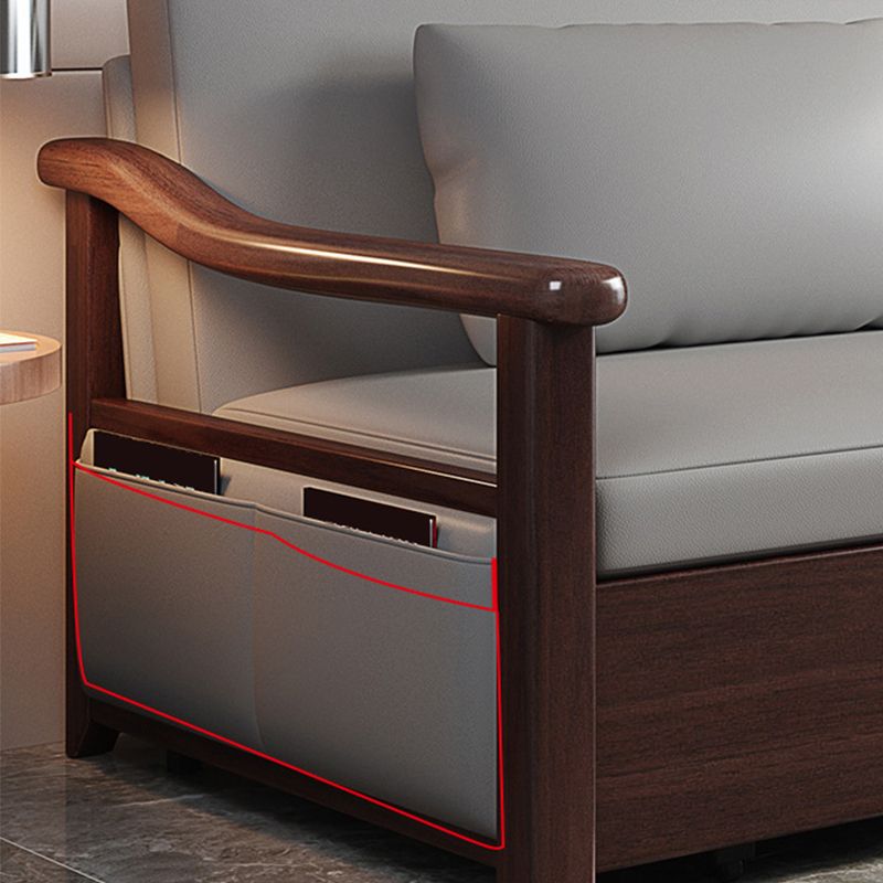 Faux leather Sofa Bed 31.49" Wide Solid Wood Contemporary Sleeper Sofa