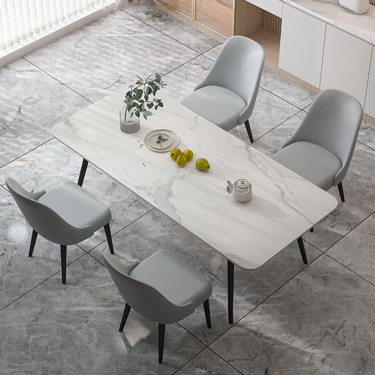 Modern 1/5/7 Pieces Dining Set Rectangle Stone Dining Table for Kitchen Dining Room