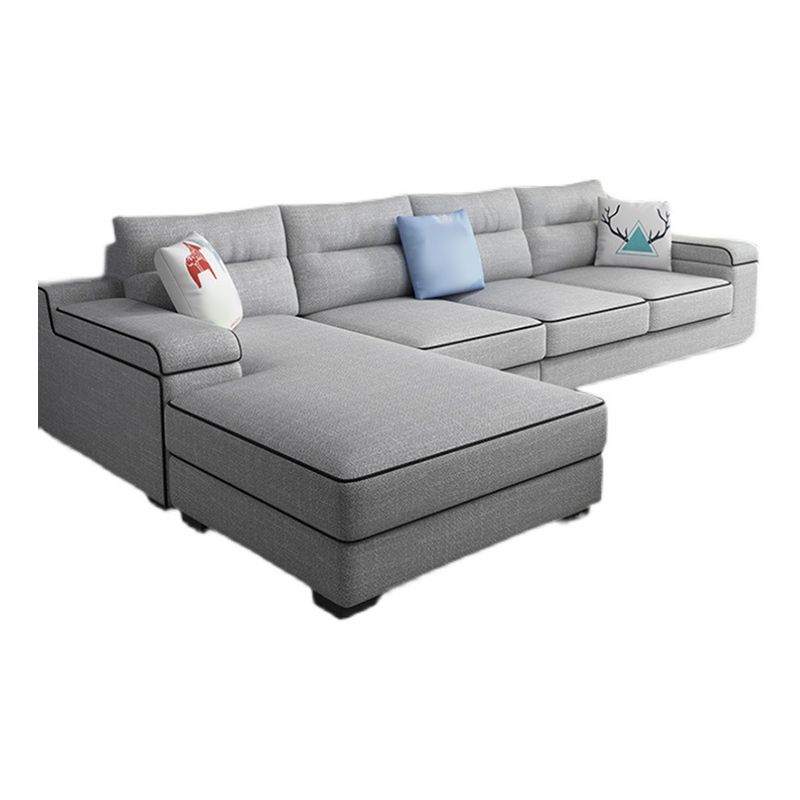 Storage Faux Leather Sectionals with Pillow Top Arm for 4 People