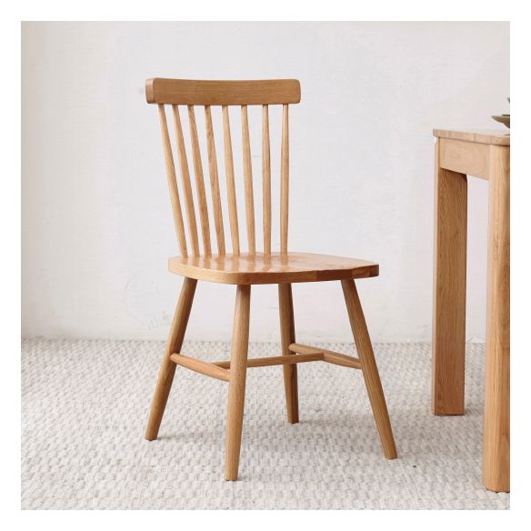 Modern Kitchen Wood Square Dining Chair Windsor Back Side Chair for Home Use