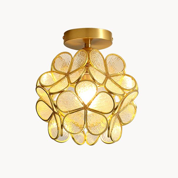 Plafonnier à 1 tête de style colonial, semi-plafonnier pour salon