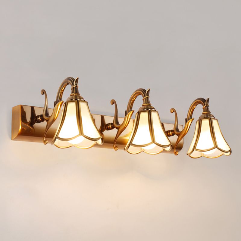 Éclairage de miroir en laiton Améliement mural luminaire pour salle d'eau de salle de bain