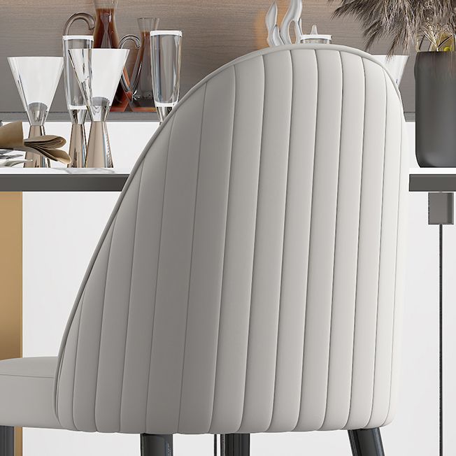 Silla de comedor de estilo escandinavo, silla Parsons acolchada sin brazos de madera (juego de 2)