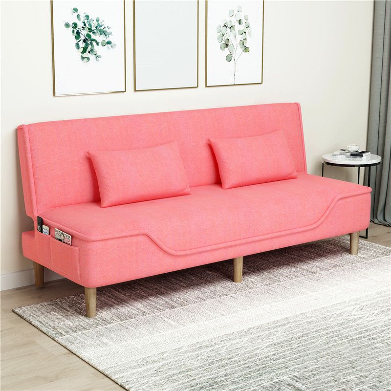 Contemporary Living Room Tight Back Sleeper Armless Linen Seating