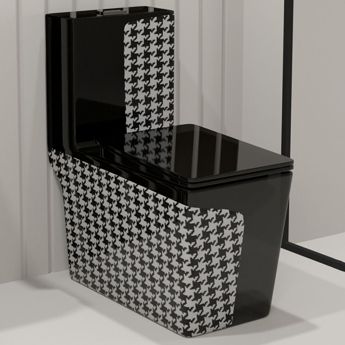 Floor Mount Flush Toilet Traditional Skirted One-Piece Toilet with Slow Close Seat